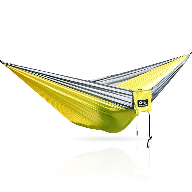 Gray Yellow Gray 300*200CM 210T Nylon Hammock Outdoor Furniture