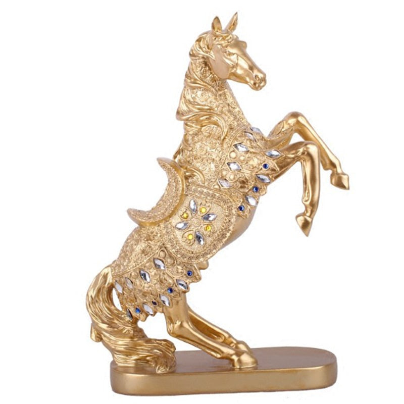 Europe Resin Gold Horse Statue