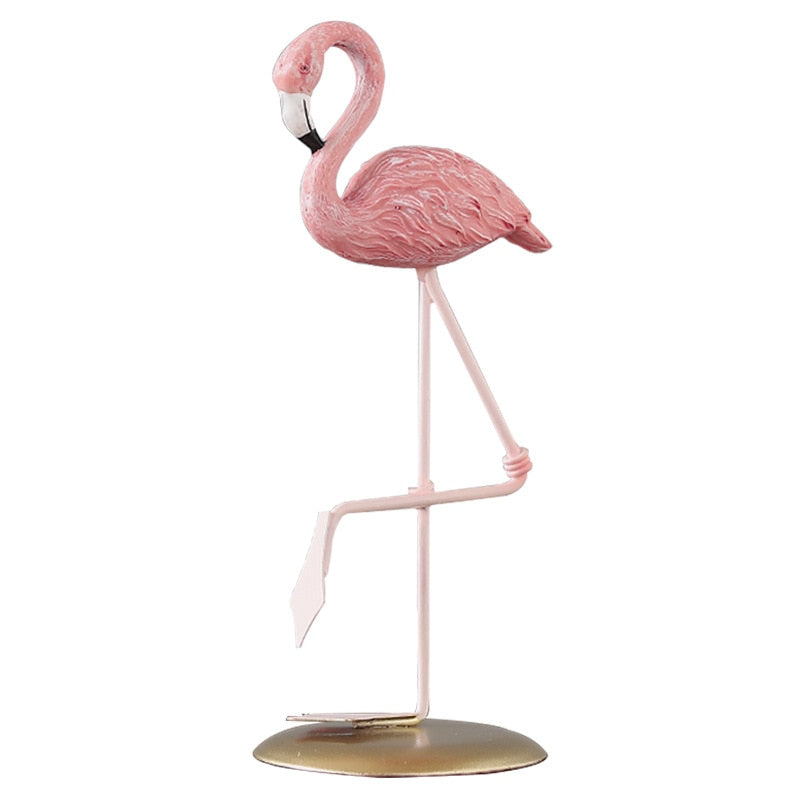 Creative Nordic Resin Flamingo Figurines Handmade Pink Flamingo