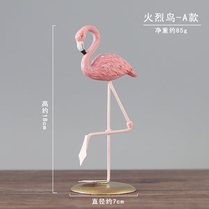 Creative Nordic Resin Flamingo Figurines Handmade Pink Flamingo