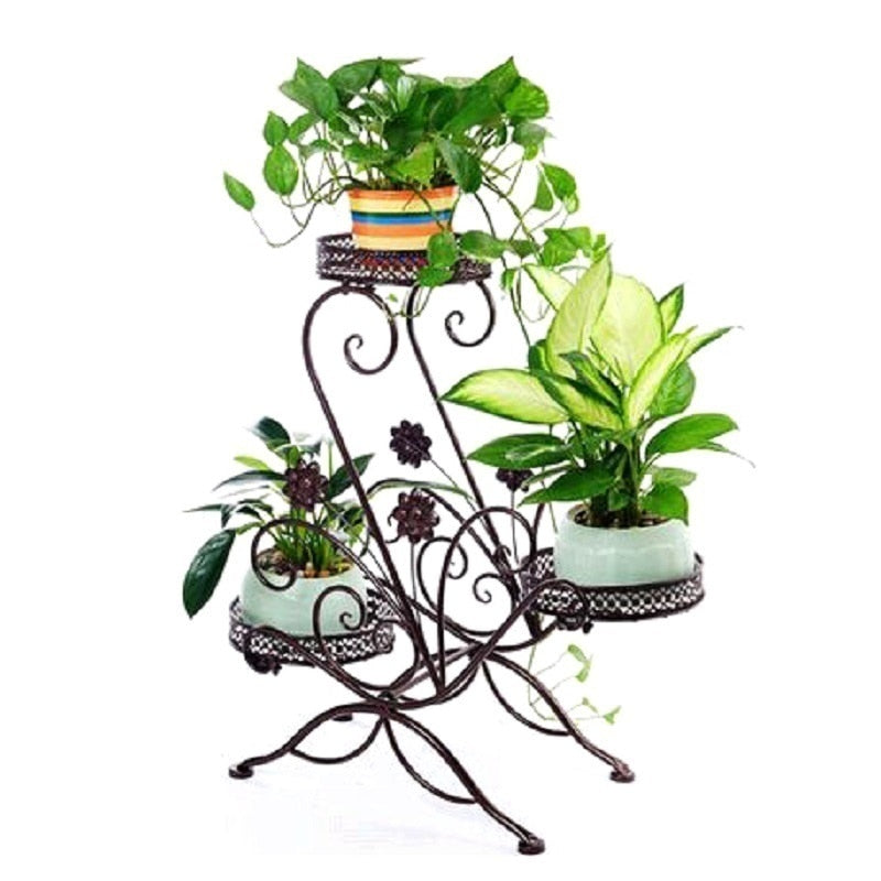 Balcony Plant Stand Shelf Flower Iron Rack