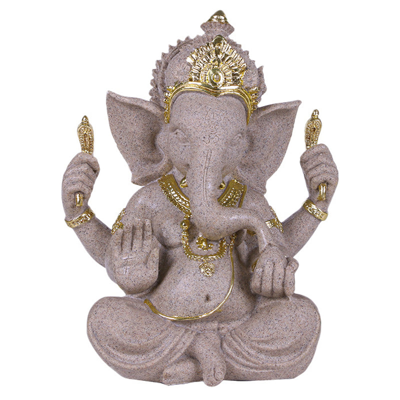 Creative Resin Elephant God Sculpture Ornaments Vintage